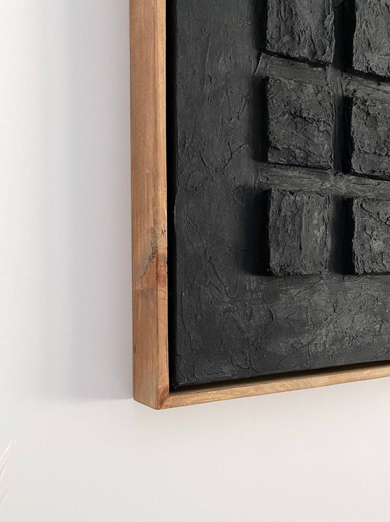 Black Oversized Abstract Plaster Art