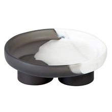  Resin Footed Mini Charcoal & White Round Tray