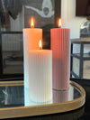 Fluted Pillar Candle Oyster