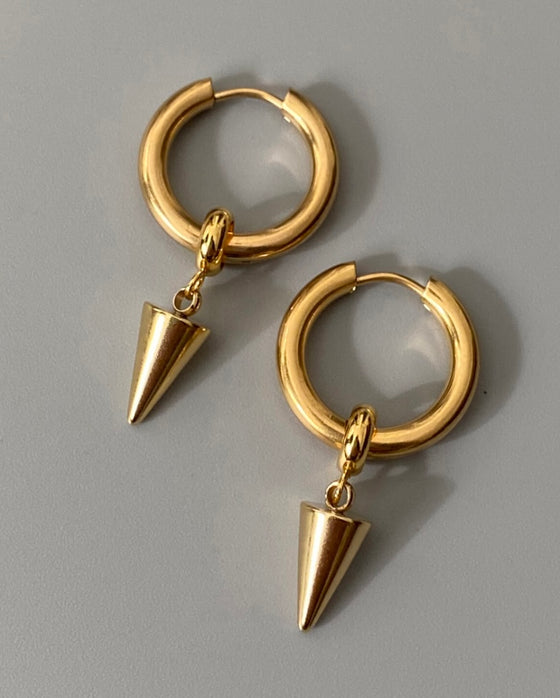 Gold Spike Hoops