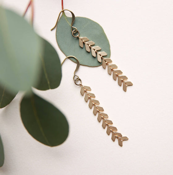 Feather Chain Earrings