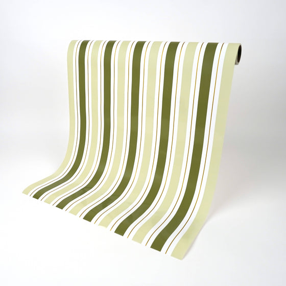 Green Stripe Paper Table Runner