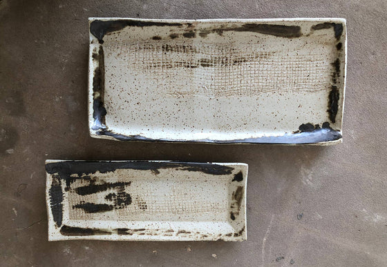 Luna Textured Rectangular Trays in Sand