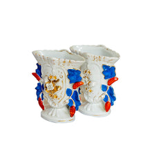  Vintage Bud Vase Blue and Red
