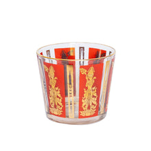  Vintage Red and Gold Ice Bucket