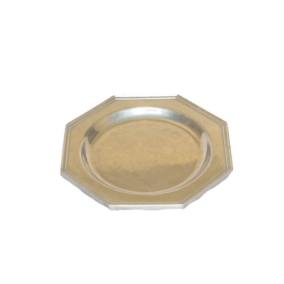 Vintage Octagonal Pewter Plate