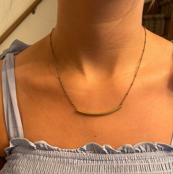 Brass bar necklace