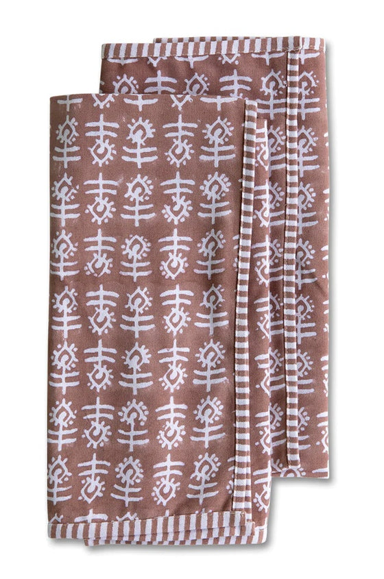 Native Flower Blockprint Tea Towel