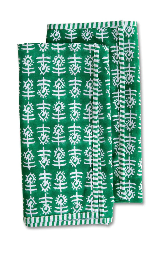 Native Flower Blockprint Tea Towel